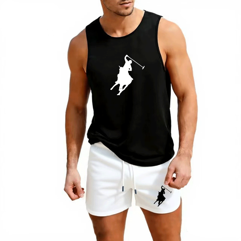 Outdoor Sportswear - Europäisches Herren-Sommer-Set aus Weste und Shorts,