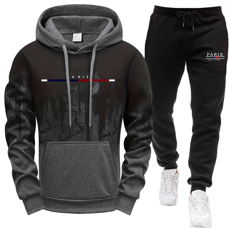 Outdoor Sportswear - Herren-Set/Hoodie/Hose Herbst Winter Kapuzenpullover und Jogginghose