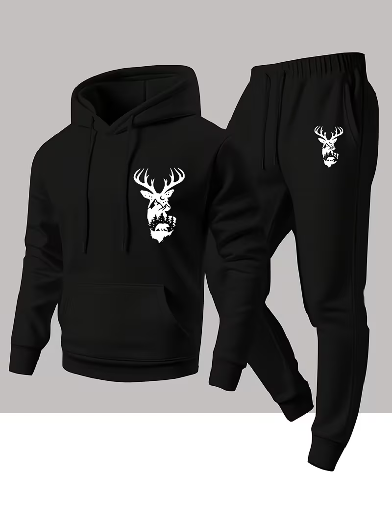 Outdoor Sportswear - Herren Urban Casual Zweiteiler mit Tierprint,