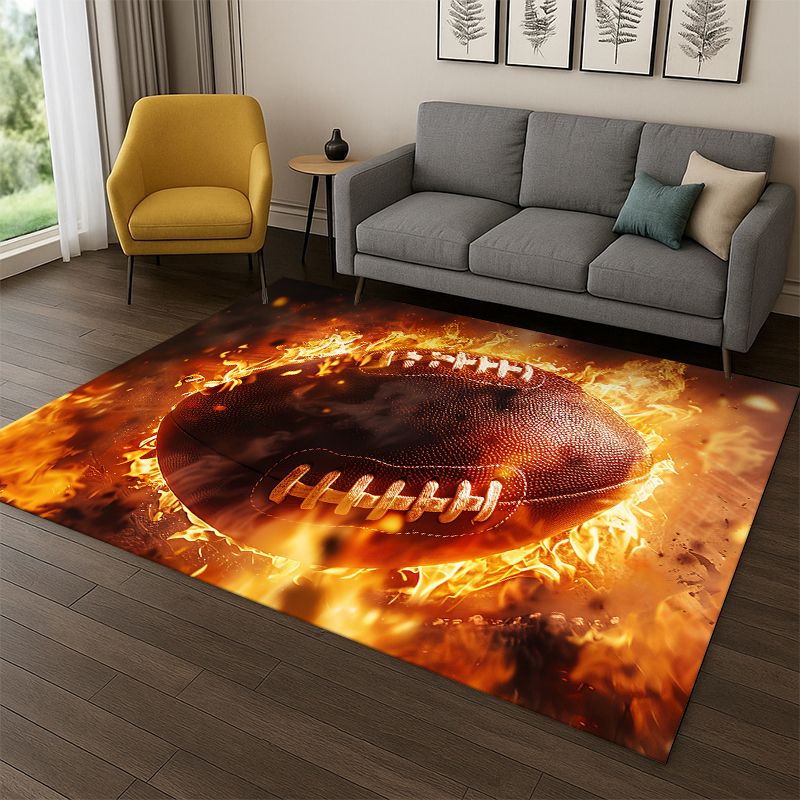 Outdoor Sport Area - Rugby-Feld American Football Sportteppich für Schlafzimmer,