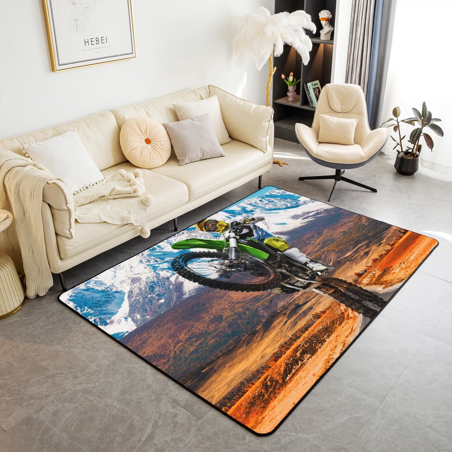 Outdoor Sport Area - Teen Dirt Bike Teppich für Wohnzimmer