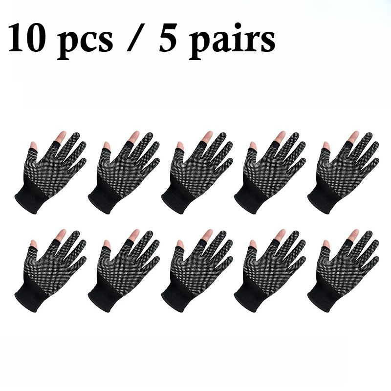 Outdoor Sport Gloves - 10 Stück Angelhandschuhe – Zwei-Finger-Leckage-Fahrradhandschuh, Ganzjahres-Outdoor