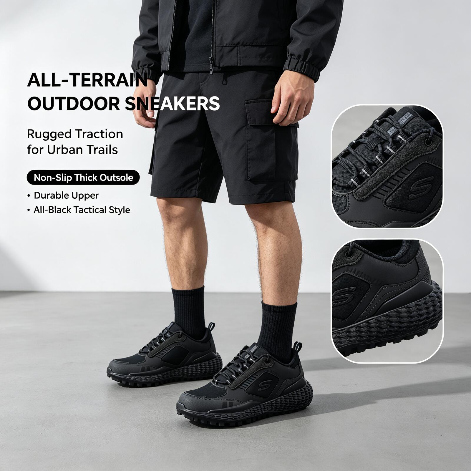 Heiße Skechers Schwarze All-Te – Outdoor Sport Flooring Bewertung und Preis